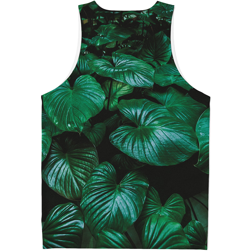 Natural Tropical Leaf Print Men's Tank Top