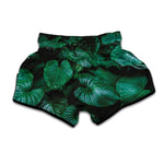 Natural Tropical Leaf Print Muay Thai Boxing Shorts