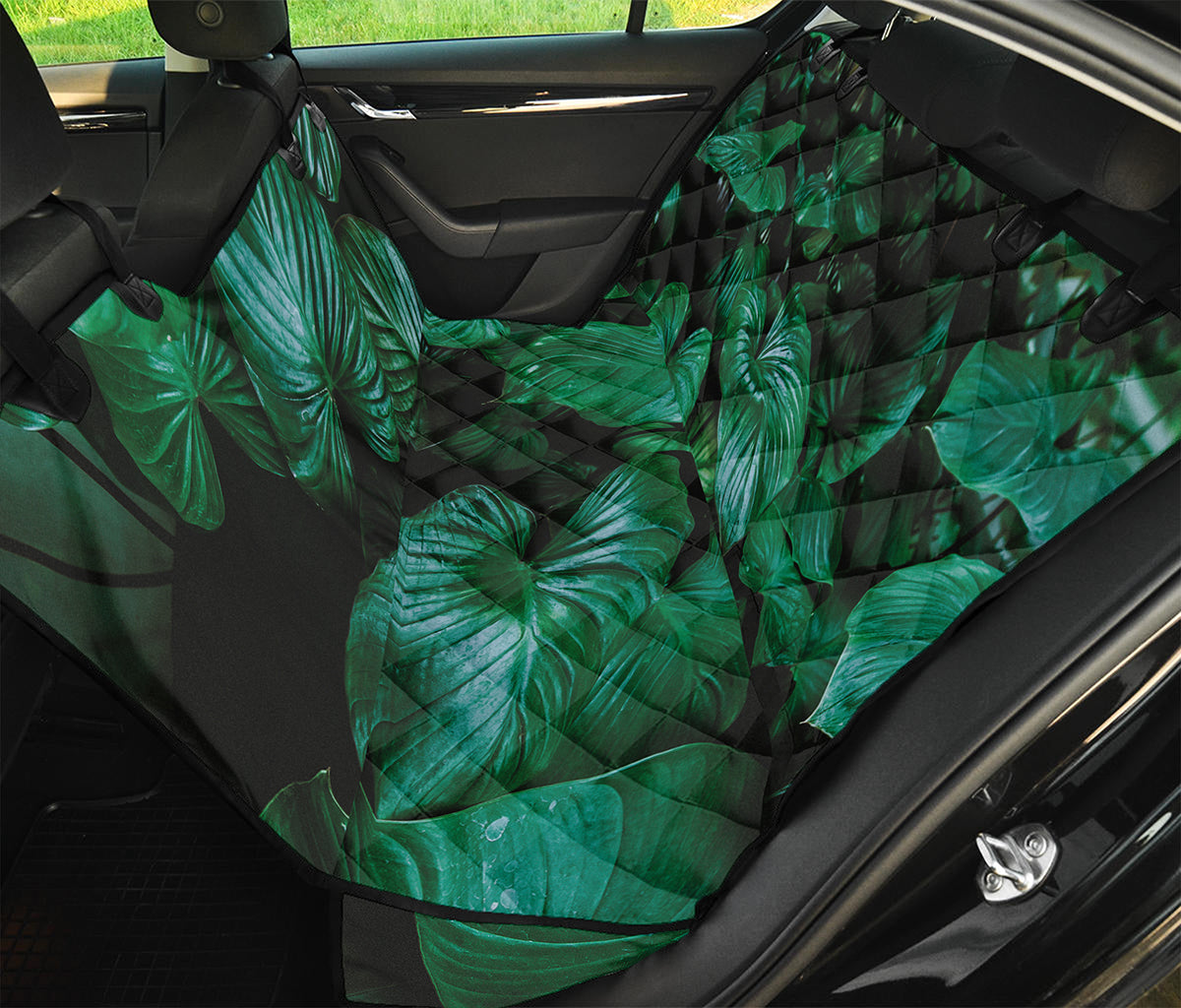 Natural Tropical Leaf Print Pet Car Back Seat Cover