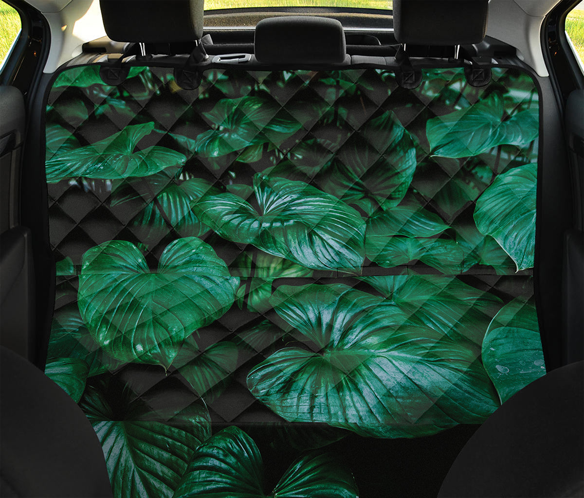 Natural Tropical Leaf Print Pet Car Back Seat Cover