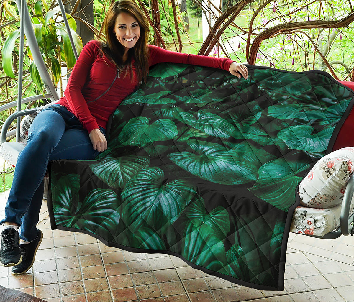 Natural Tropical Leaf Print Quilt
