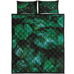 Natural Tropical Leaf Print Quilt Bed Set