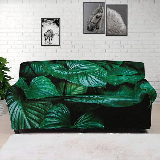 Natural Tropical Leaf Print Sofa Cover