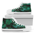 Natural Tropical Leaf Print White High Top Sneakers