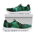 Natural Tropical Leaf Print White Running Shoes