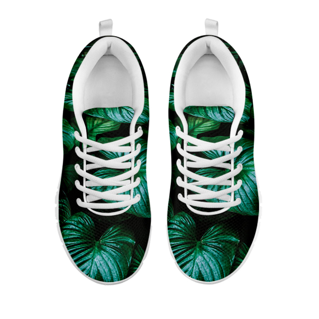 Natural Tropical Leaf Print White Sneakers
