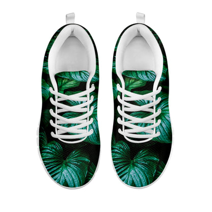 Natural Tropical Leaf Print White Sneakers
