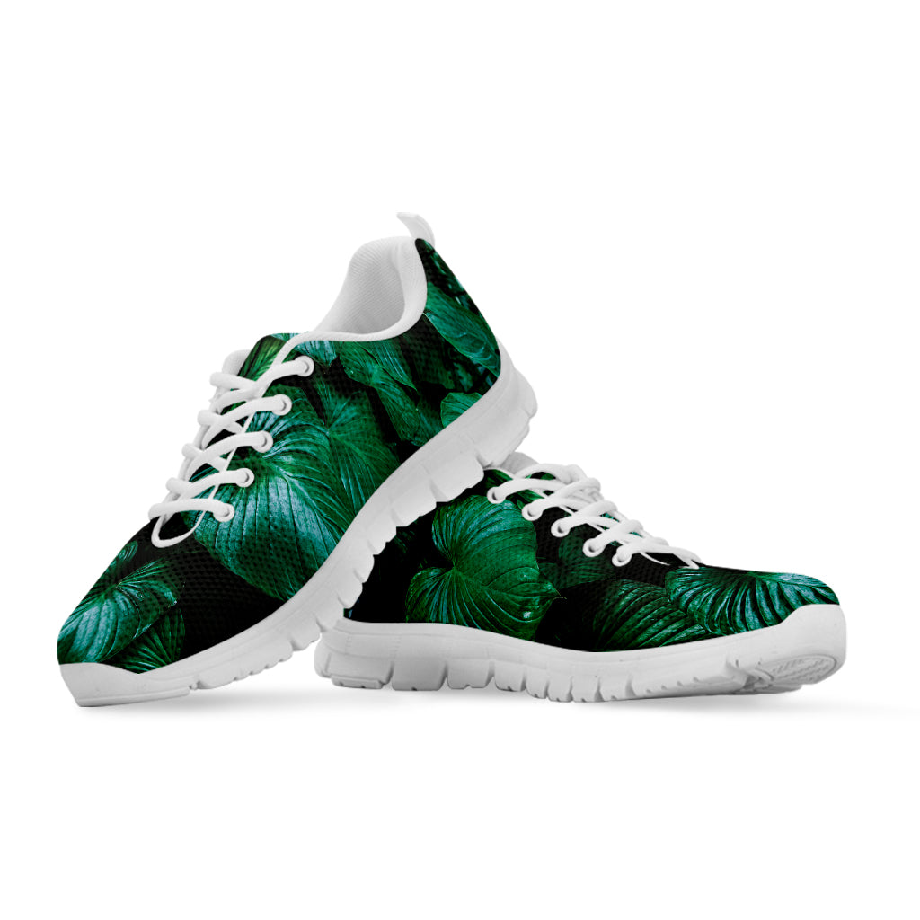 Natural Tropical Leaf Print White Sneakers