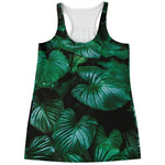 Natural Tropical Leaf Print Women's Racerback Tank Top