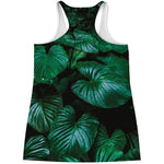 Natural Tropical Leaf Print Women's Racerback Tank Top