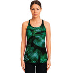 Natural Tropical Leaf Print Women's Racerback Tank Top