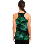 Natural Tropical Leaf Print Women's Racerback Tank Top