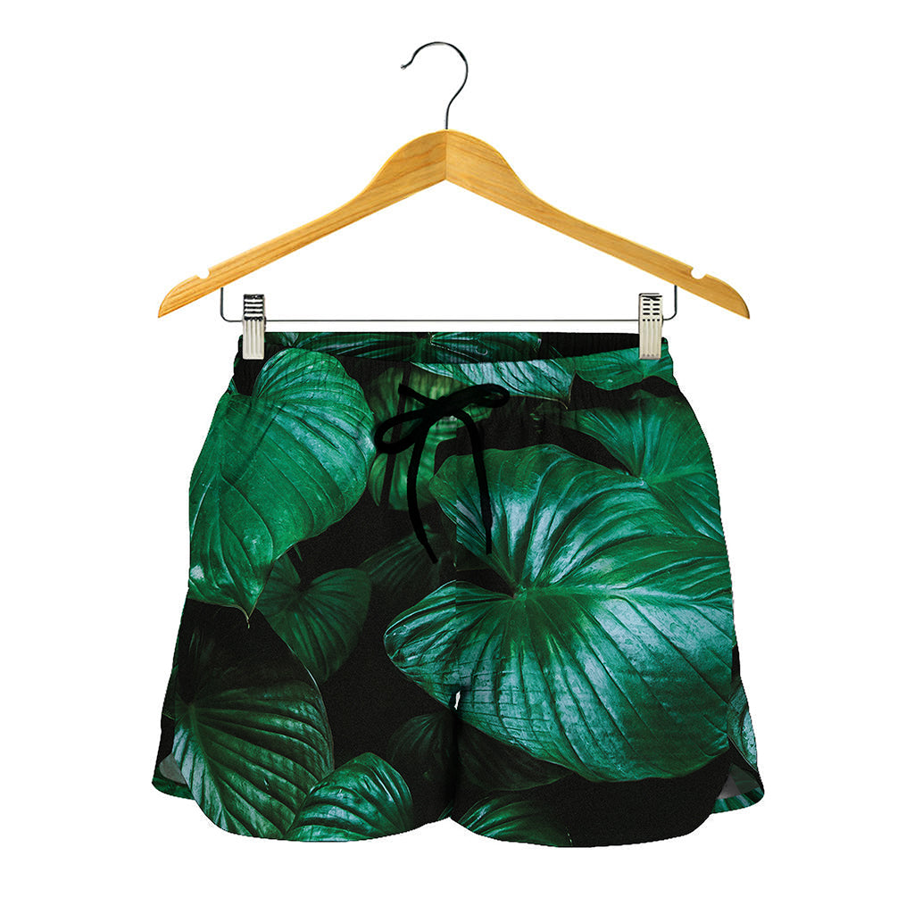 Natural Tropical Leaf Print Women's Shorts