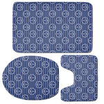 Nautical Anchor Pattern Print 3 Piece Bath Mat Set