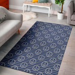 Nautical Anchor Pattern Print Area Rug