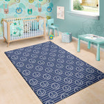 Nautical Anchor Pattern Print Area Rug