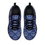 Nautical Anchor Pattern Print Black Sneakers