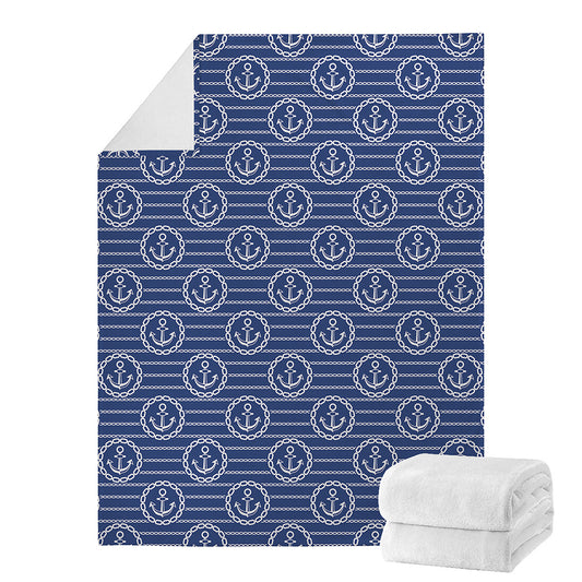 Nautical Anchor Pattern Print Blanket