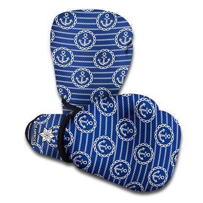 Nautical Anchor Pattern Print Boxing Gloves