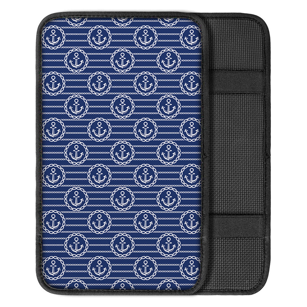 Nautical Anchor Pattern Print Car Center Console Cover