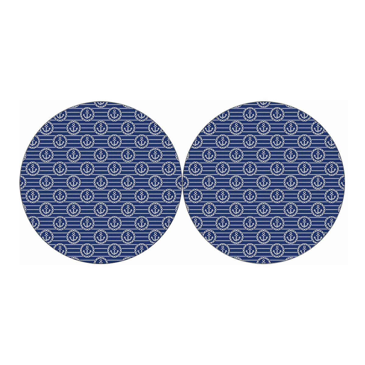 Nautical Anchor Pattern Print Car Coasters