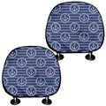 Nautical Anchor Pattern Print Car Headrest Covers
