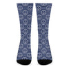 Nautical Anchor Pattern Print Crew Socks