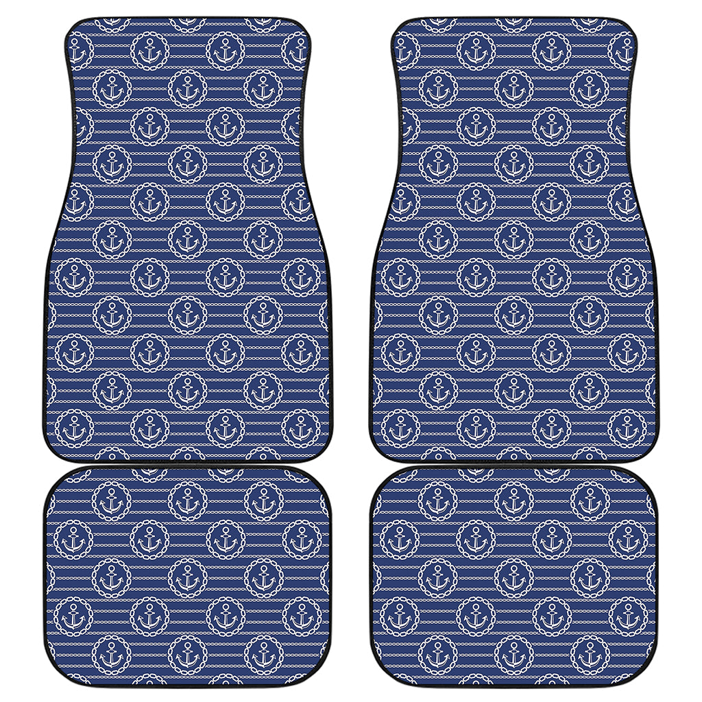 Nautical Anchor Pattern Print Front and Back Car Floor Mats