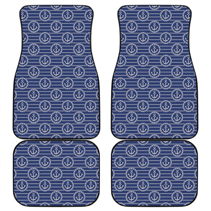 Nautical Anchor Pattern Print Front and Back Car Floor Mats