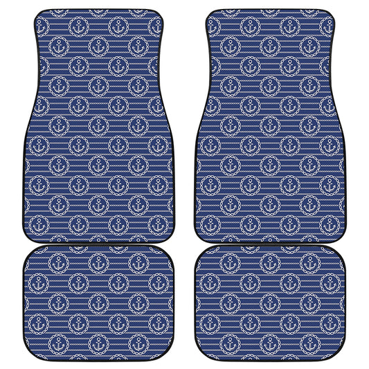 Nautical Anchor Pattern Print Front and Back Car Floor Mats