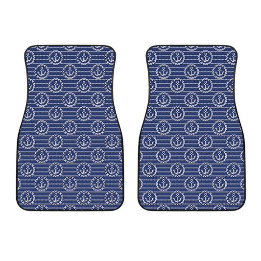 Nautical Anchor Pattern Print Front Car Floor Mats
