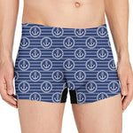Nautical Anchor Pattern Print Men's Boxer Briefs
