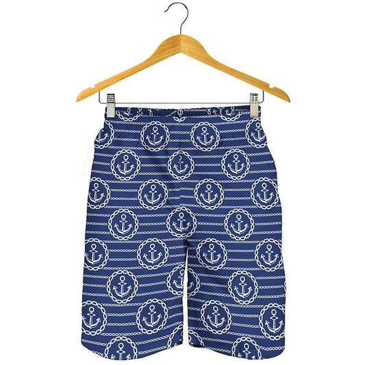 Nautical Anchor Pattern Print Men's Shorts