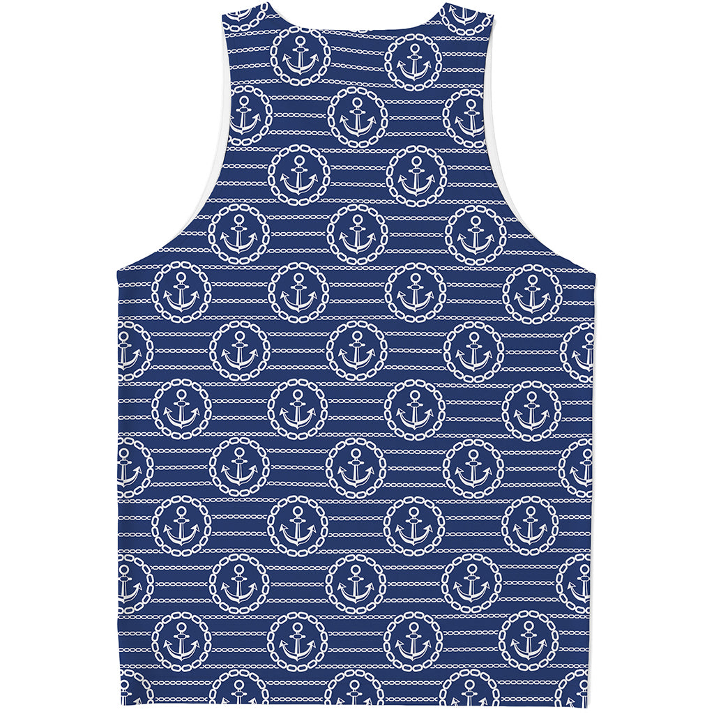 Nautical Anchor Pattern Print Men's Tank Top