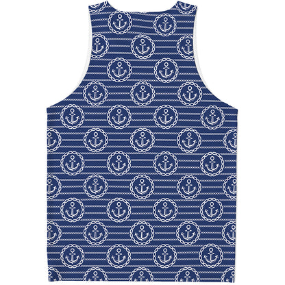 Nautical Anchor Pattern Print Men's Tank Top