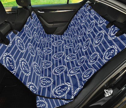 Nautical Anchor Pattern Print Pet Car Back Seat Cover