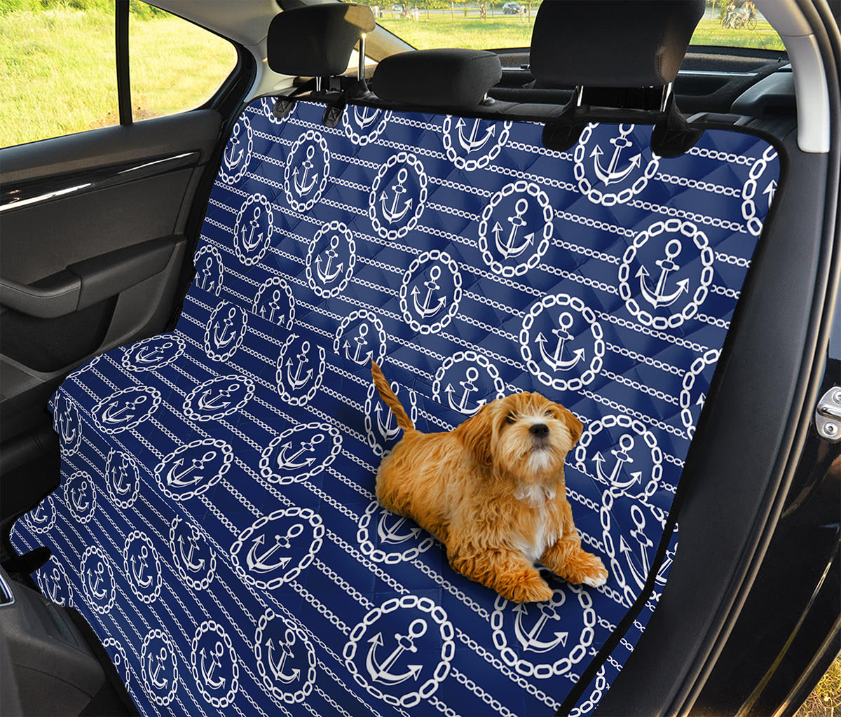 Nautical Anchor Pattern Print Pet Car Back Seat Cover