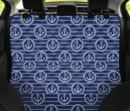 Nautical Anchor Pattern Print Pet Car Back Seat Cover