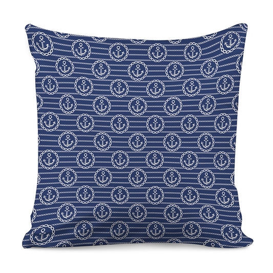 Nautical Anchor Pattern Print Pillow Cover