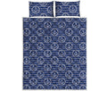Nautical Anchor Pattern Print Quilt Bed Set