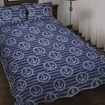 Nautical Anchor Pattern Print Quilt Bed Set