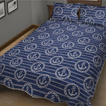 Nautical Anchor Pattern Print Quilt Bed Set