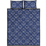 Nautical Anchor Pattern Print Quilt Bed Set