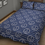 Nautical Anchor Pattern Print Quilt Bed Set