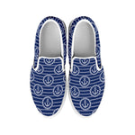 Nautical Anchor Pattern Print White Slip On Shoes