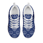 Nautical Anchor Pattern Print White Sneakers
