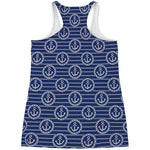 Nautical Anchor Pattern Print Women's Racerback Tank Top