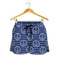 Nautical Anchor Pattern Print Women's Shorts