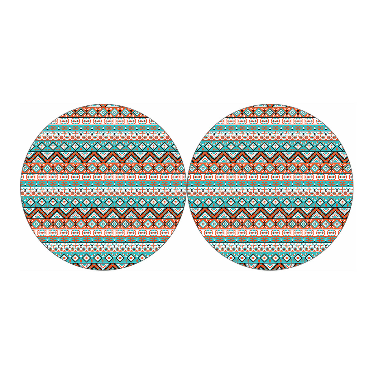 Navajo Geometric Pattern Print Car Coasters