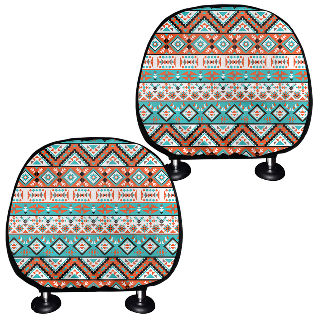 Navajo Geometric Pattern Print Car Headrest Covers